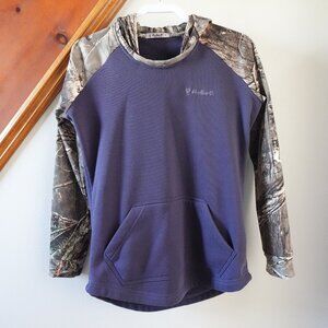 Huntworth Blue and Camo Soft Hoodie Size Small